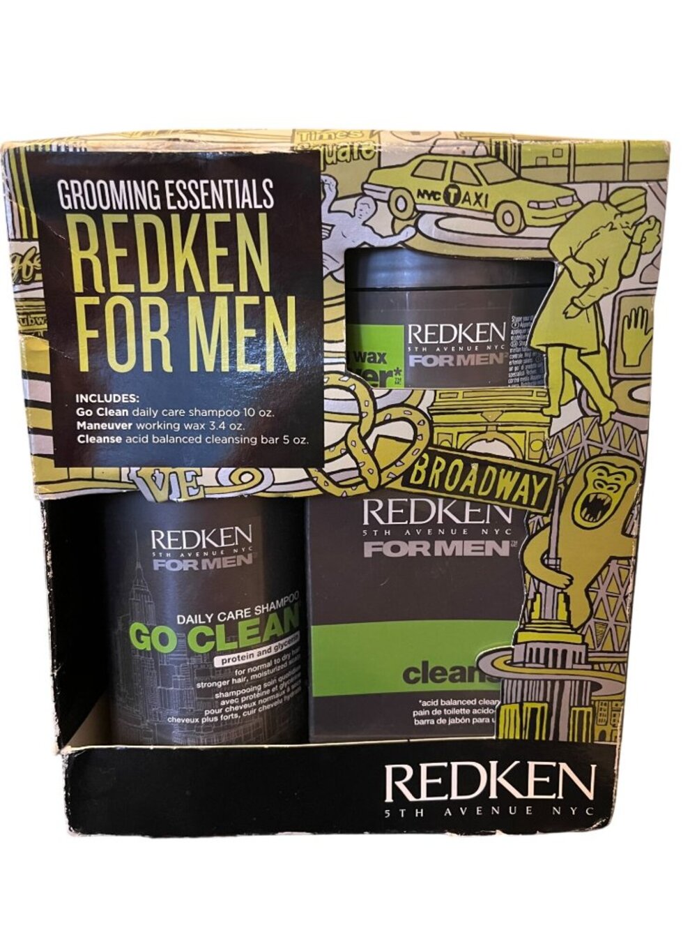 Redke Men Set 3 Grooming Essentials Go Clean Shampoo Maneuver Wax & More